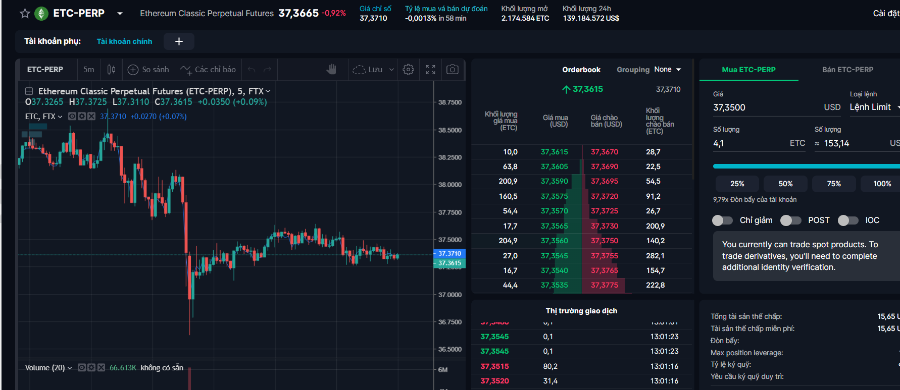 Hướng dẫn giao dịch đòn bẩy, Trade Futures sàn FTX [Phần 4]