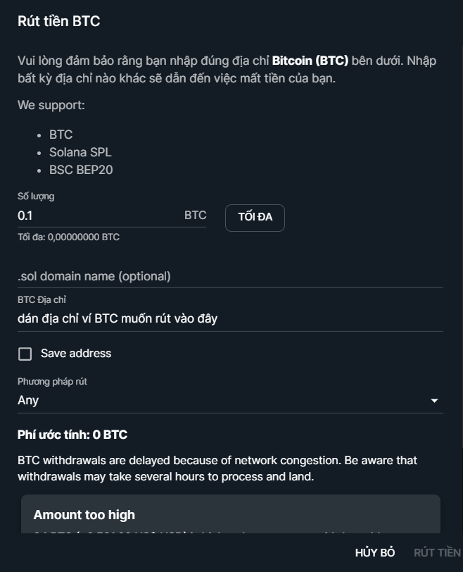 Hướng dẫn rút, nạp tiền USDT, BTC trên ví sàn FTX [Phần 2]
